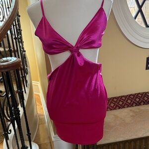 Hot Pink Cutout Mini Dress